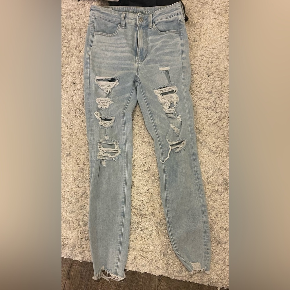 ripped blue jeans
